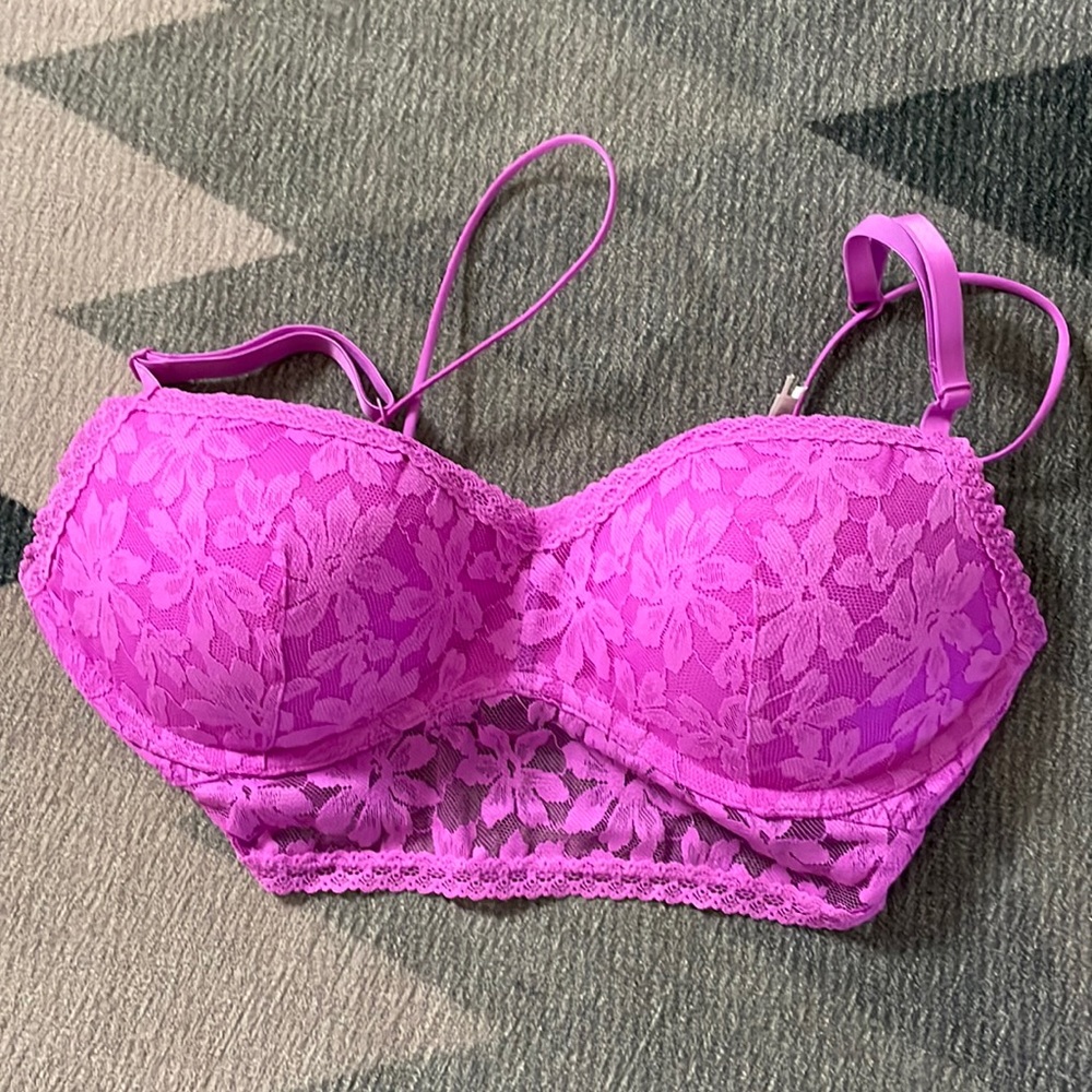 Pink Victoria’s Secret neon pink purple bralette